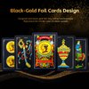 Spanish Playing Cards, Original Spanish Cards Games, Briscas Cards Puerto Rico, Original Spanish Deck of Cards, Mexican Playing Cards [Luxury Black-Gold Foil Classic] [PVC Waterproof] (1 Pack)