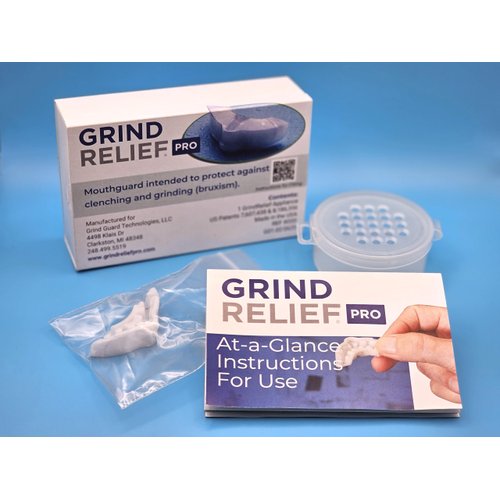 GrindRelief PRO – FDA-Cleared Mouthguard for Nighttime Teeth Grinding and Clenching, Custom-Fit Night Guard, Dentist-Invented, Easily Refit for Comfort, 3-Year Warranty