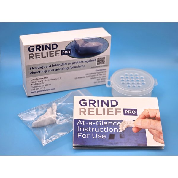 GrindRelief PRO – FDA-Cleared Mouthguard for Nighttime Teeth Grinding and Clenching, Custom-Fit Night Guard, Dentist-Invented, Easily Refit for Comfort, 3-Year Warranty
