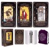 KLEDERY Tarot Cards for Beginners, Classic Tarot Cards with Meanings on Them, Durable Tarot Cards with Guide Book for Beginners (Black)