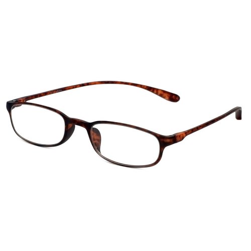 Calabria 718 Flexie Oval Reading Glasses +4.00 Tortoise Men/Women Bendable One Power Readers Flexible Durable TR90 Frame