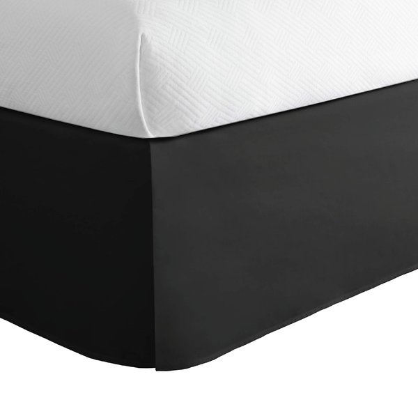 TODAY'S HOME Classic Tailored, Microfiber, 14" Drop Length Bed Skirt Dust Ruffle, King, Black