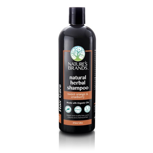 Natural Shampoo by Herbal Choice Mari (Sweet Orange & Cranberry, 16 Fl Oz Bottle) - Made with Organic Ingredients - No Toxic Synthetic Chemicals