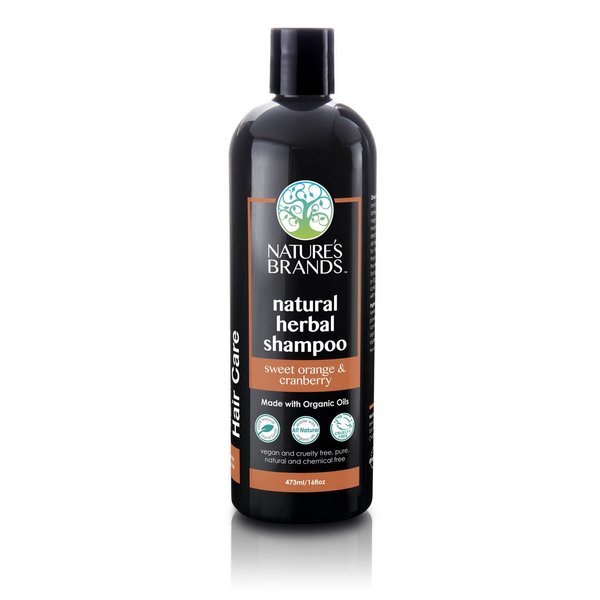 Natural Shampoo by Herbal Choice Mari (Sweet Orange & Cranberry, 16 Fl Oz Bottle) - Made with Organic Ingredients - No Toxic Synthetic Chemicals
