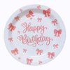 Ocodio 40 Pcs 9 Inch Pink Bow Party Plates, Bow Theme Birthday Party Decorations Party Supplies,Coquette Birthday Decortions