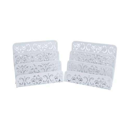 EasyPAG Desk Mail Organizer 2 Pack Office Small Letter Sorter Desktop File Organizer with 3 Vertical Upright Compartments,White