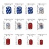 Sutaozhi Short Square Fake Nails 4th of July Press on Nails Independence Day Day False Nails with Fireworks Letter USA Flag Design Patriotic Glue on Nails Red Glossy Acrylic Nails for Women Girl 24Pcs
