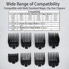 Professional 8 Pieces 8 Sizes Attachment Guard Guide Combs Set #3170-400 1/8"-1" Compatible with Wahl Standard Full-Sized 5 Star Magic Clip Super Taper Senior 8148/8504/1919 Hair Clippers (Black)