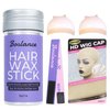 Boslance Hair Wax Stick with Lace Melting Elastic Band for Lace Frontal, Slick Non-Greasy Wig Wax 2.7 Oz (2 HD Wig Caps)