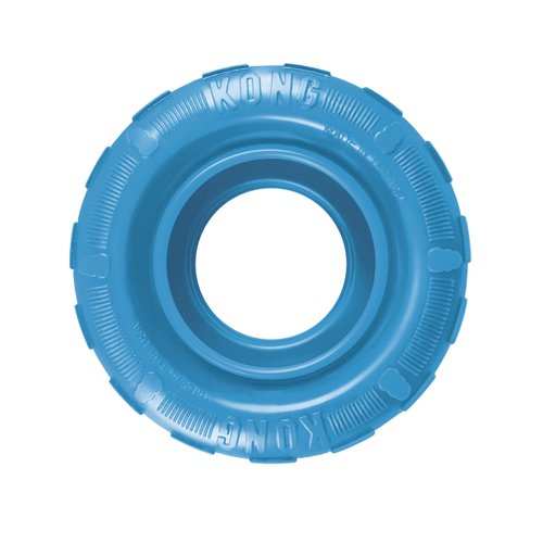 KONG Puppy Tires - Dog Chew Toy for Puppies - Stuffable Dog Toy for Treats & Snacks - Natural Rubber Chew Toy for Teething Puppy - for Small Puppies - Assorted Colors