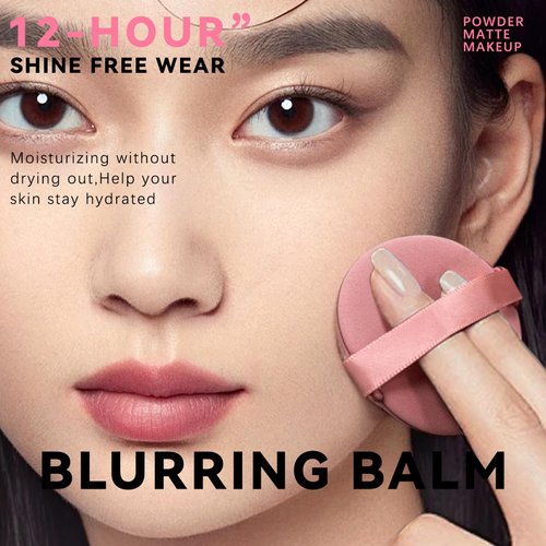 HOSAILY Oil Control Primer Balm, Jelly Face Pressed Powder 3D Blurring Balm Matte Concealer Cream Setting Powder, 12H Waterproof Lightweight Long Lasting Flawless Skin Matte Primer for All Skin Types
