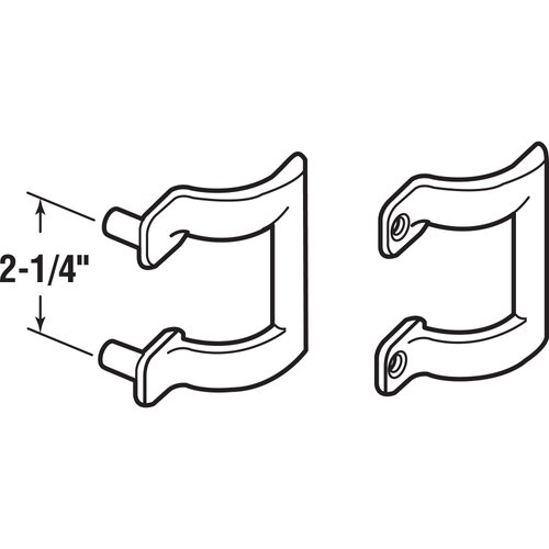 Prime-Line M 6161 2-1/4 In. Bright Brass Shower Door Handle Set (Single Pack)