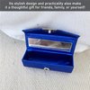 US Office Elements Elegant Dark Blue Satin Lipstick Case with Mirror – Luxurious Soft Satin Lipstick Holder for Purse, Stylish Protection for Your Lipstick (Set of 2)