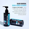 Soo'AE Black Charcoal Double Bubble Mask Cleanser -2 𝗶𝗻 1 𝗢𝘅𝘆𝗴𝗲𝗻 𝗕𝘂𝗯𝗯𝗹𝗲 𝗠𝗮𝘀𝗸 𝗮𝗻𝗱 𝗙𝗮𝗰𝗲 𝗪𝗮𝘀𝗵 Cleansing Foam Double Cleanse for Men and Women 200mL