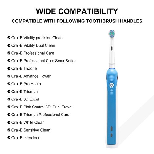 Toothbrush Heads for Oral B, 8 Pack Professional Electric Toothbrush Replacement Heads Medium Soft Dupont Bristles Replacement Toothbrush Heads Precision Clean Brush Heads Refills