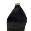 16inch Tape in Hair Extensions Human Hair #1 Black Silky Straight 100% Real Human Hair Extensions 20pcs 50g/Pack Tape in Hair Extensions for Women
