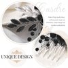 Casdre Crystal Bride Wedding Hair Comb Rhinestone Bridal Side Comb Hair Piece Leaf Hair Accessories for Women and Girls (D Black)