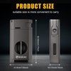 FANKAI Cigar Lighter with Cigar V Cutter, Cigar Punch Accessories, Refillable Torch Lighter Double Jet Flame,Windproof Butane Lighters for Smoking,Cigar Gift for Men (Butane Not Included) (Gray)