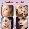 3 Sheets Face Gems Self Adhesive Rhinestones Stick on Face Jewels Stickers Decorations for Face, Makeup, Nail, Crafts (Red)