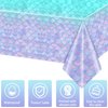 pewatul Mermaid Tablecloth -Mermaid Birthday Decorations Disposable Rectangle Table Cloths for Party Kids Girls Baby Shower Themed Birthday Party Favors,108x54 Inch 8pc