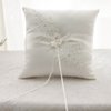 Awtlife Flower Wedding Ring Pillow Ivory Cushion Bearer for Beach Wedding 8.26 Inch