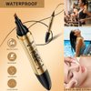 Brow pen, microblade eyebrow pen, 2-in-1, Magic 4 tip eyebrow pencil, With Dual-ended Eyebrow Brush, Waterproof eyebrow pen, Brow pencil with hair like strokes, Natural brows, Gray