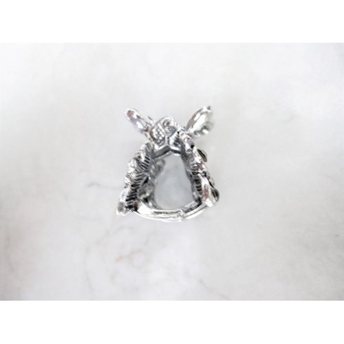 Generic Small mini silver metal blue gray flower butterfly crystal hair claw clip
