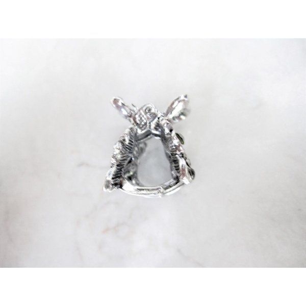 Generic Small mini silver metal blue gray flower butterfly crystal hair claw clip
