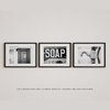LISA RUSSO FINE ART - Black and White Bathroom Wall Art Set of 3 SMALL 5x7” Unframed Prints - Rustic Farmhouse Soap, Outhouse Moon, Water Pump for Bath or Powder Room Wall Decor