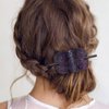 Noverlife 6PCS Leather Hair Barrettes with Stick, Square Shape Hair Clips Hair Slider Pins Ponytail Holders, Hair Accessories Hair Set Clips Hair Barrette with Wood Slide Stick for Women Girls
