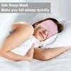 2 Pieces Silk Heated Eye Mask for Dry Eyes USB Steam Warm Compress for Puffy Eyes Adjustable Temp Sleep Eye Mask for Dry Eye, Chalazion, Blepharitis, Stye (Black, Pink)