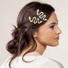 2PCS Snake Hair Clip Sparkly Rhinestones Snake Hair Pins, Alloy Crystal Snake Hair Party Snake Headband and Headpiece Accessories Headdress for Women Girls (Gold)