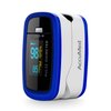 AccuMed CMS-50D1 Fingertip Pulse Oximeter Blood Oxygen Sensor SpO2 for Sports and Aviation. Portable and Lightweight with LED Display, 2 AAA Batteries, Lanyard and Travel Case (Blue)