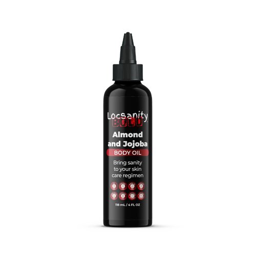 Locsanity Men's Body Oil, Jojoba Seed, Sweet Almond, Extra Virgin Olive, Coconut, Apricot Seed, Grapeseed, Marula, Aloe Vera 4oz