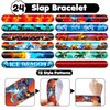 48 Dragon 24PCS Dragon Temporary Tattoos Sticker 24PCS Slap Bracelets Perfect for Themed Birthday Party Favors Baby Showers or Classroom Rewards Ideal Decor and Gifts for Girls and Boys