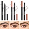 LANGMANNI Eyebrow Pen - Wild Micro-4Tip Prong Lasting Water Eyebrow Pencil, For Effortless & Natural Looking Brows That Last All Day (#1 Black)