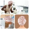 AEVBSOY 2 Pack Adjustable Knotted Turban Hat Satin Sleep Caps Silk Night Bonnet with Elastic Stay On Head Satin Night Sleep Bonnet Silk Bonnet Double Layer Sleep Cap for Women Hair Care Sleep Black
