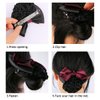 Driew Hair Clip, 6 Pcs Hair Net with Bow Hair Snoods for Women, Velvet, Polyester, Metal