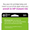 HP 64XL Black High-yield Ink Cartridge | Works with HP ENVY Inspire 7950e; ENVY Photo 6200, 7100, 7800; Tango Series | Eligible for Instant Ink | N9J92AN