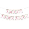 Kaakswa Sweet Baby Girl Banner, Baby Shower Gender Reveal Party Banner For Girls, Sweet Pink Floral Flowers First Birthday party supplies