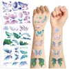 Y 10 Sheet Butterfly Temporary Tattoo Stickers Women Girls Makeup Festival Carnival Birthday Party Fake Body Tattoos for Butterflies Wings Flowers Theme Face Tattoos Body Tattoos