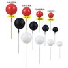 Gyufise 30Pcs Ball Cake Topper Decorations Mini Balloons Cake Topper Sticks Foam Balls Cake Picks Cake Topper Balls Cake Decorations for Wedding Party Birthday Cake Decorating Red Black White