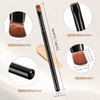 12 Pieces Small Concealer Brush Bulk Flat Lip Concealer Brush Under Eye Synthetic Fiber Makeup Eyebrow Foundation Brush for Concealing Blending Setting Buffing Makeup (Black)