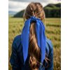 Pack of 2 Knotted Bow Hair Scrunchies Elastic Hair Scarf Hair Ties Bands Satin Hair Ribbon Scrunchy Ponytail Holder for Women and Girls,Hair Scarf Scrunchies,Hair Accessories (Royal Blue)