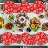 100 PCS Merry Christmas Tableware Set Christmas Theme Party Supplies Serves 25 guests Snowflakes Paper Plates Xmas napkins Bulk Christmas Dinnerware Set for Xmas Party Decorations Disposable Tableware