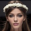 SAMKY Pearl Rhinestone Crystal Satin Communion Flower Wreath Headband T1303