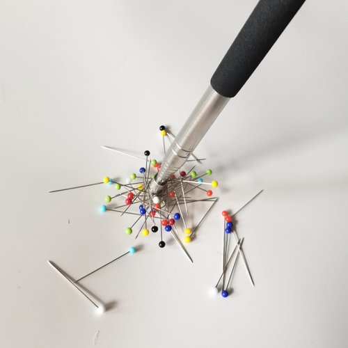 HONEYSEW Needle Stick and Pin Retriever Telescoping Magnetic Pickup Tool Extends to 39”, Picks Up Metal Sewing Notions Without Bending Over, Extendable Magnet Sweeper