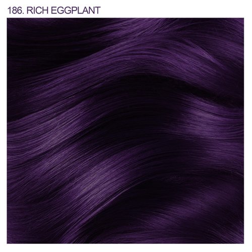 Adore Semi Permanent Hair Color - Vegan and Cruelty-Free Purple Hair Dye - 4 Fl Oz - 186 Rich Eggplant (Pack of 1)