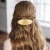 2pcs Oval Hair Barrettes, Matte French Barrettes Flat Metal Hair Barrettes Metal Snap Hair Clips Elegant Hair Barrettes Simple Hair Barrettes Hair Accessories for Women(Silver & Gold)