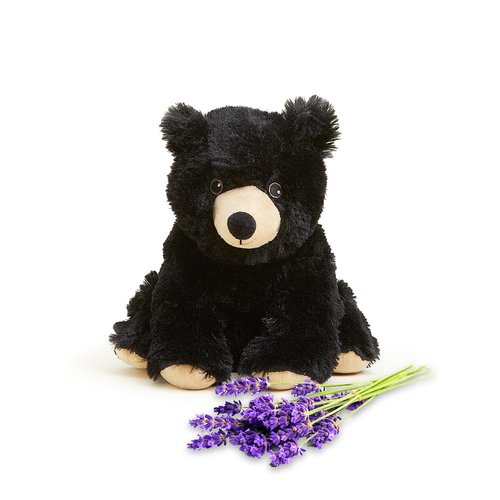 Warmies Microwavable & Weighted Stuffed Animals, Black Bear - Heated Stuffed Animal Plushie for Warmth & Comfort - Cute Soft Plush Toys for Adults & Children (Boys, Girls, Babies & Toddlers)